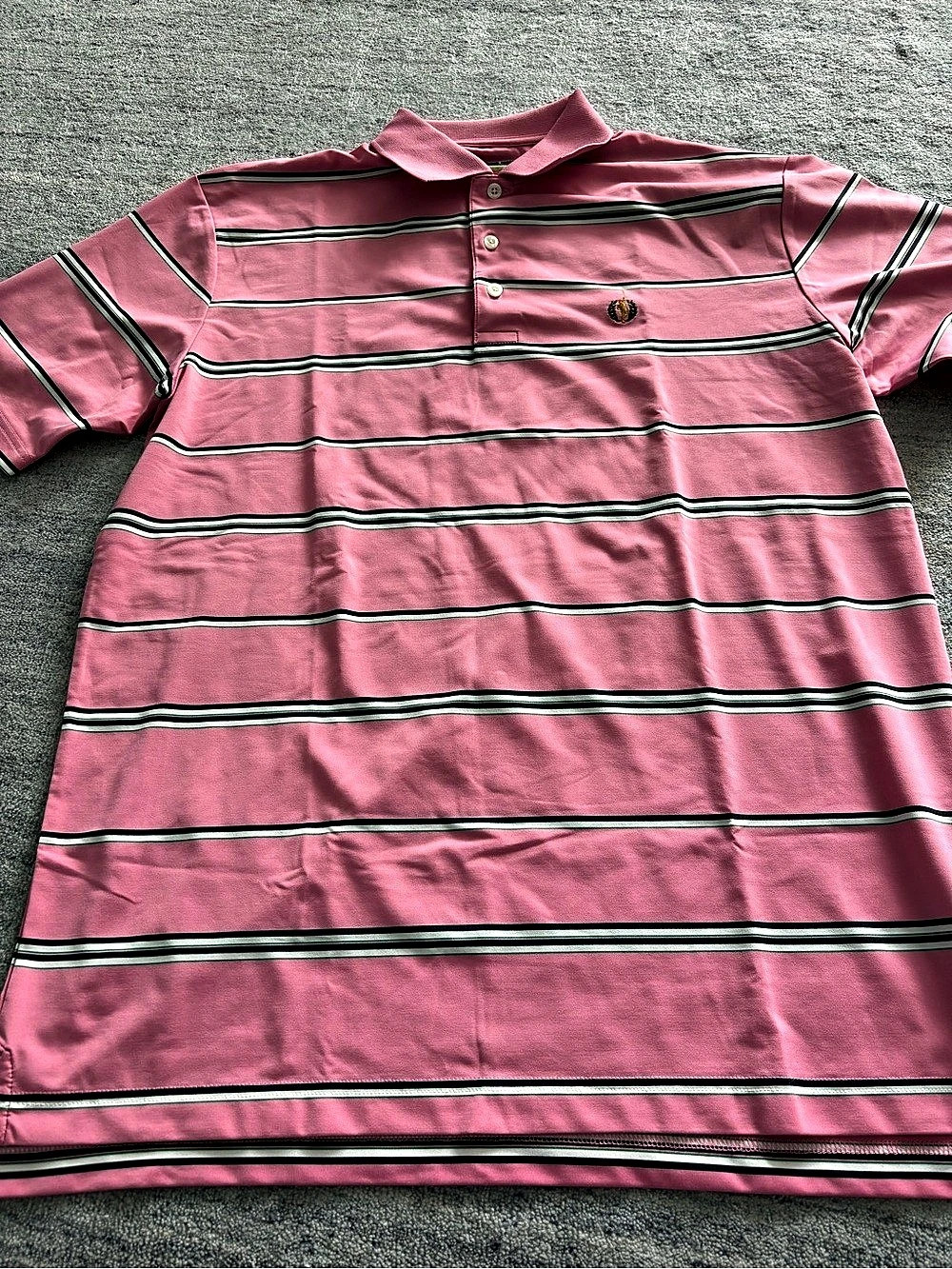 Jack Nicklaus Striped Polo in Pink & Black Small Like New